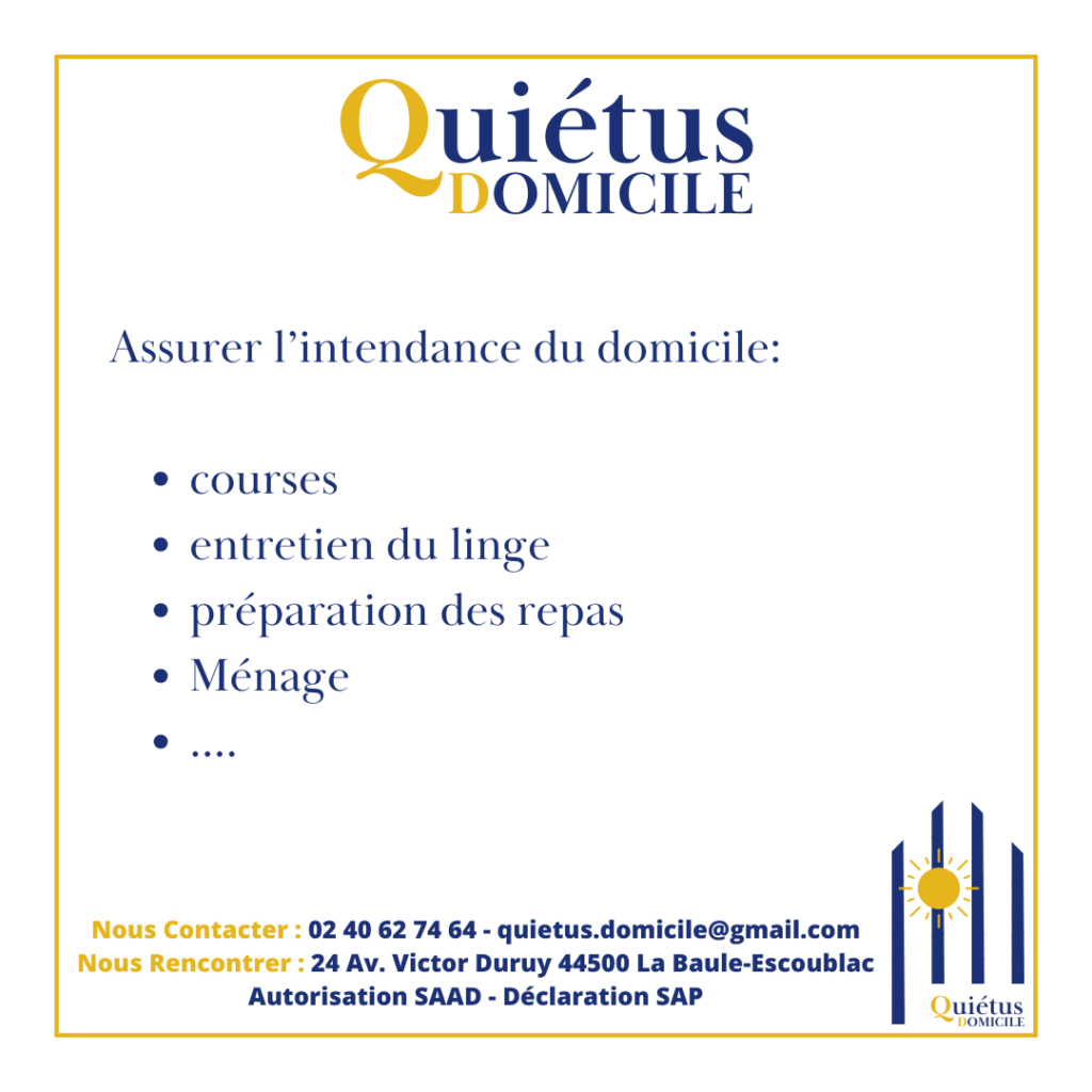 Assurer la Gestion du Domicile :** ✅ Effectuer les achats ✅ Entretenir le linge ✅ Préparer les repas ✅ Effectuer le ménage et le nettoyage